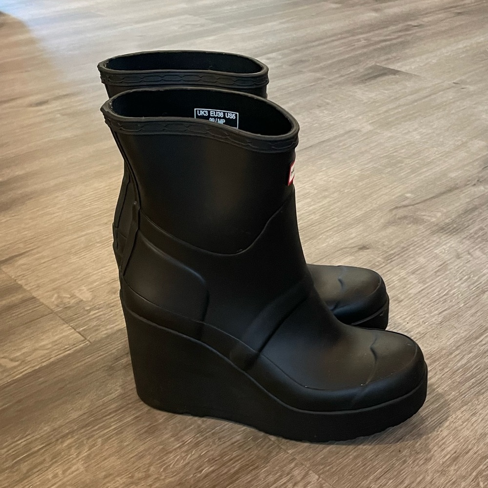 New Hunter Platform Rain Boots - 5 Black